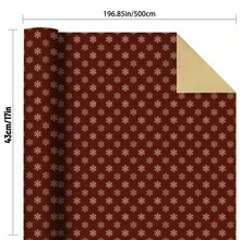 1 Roll Burgundy Gold Snowflake Christmas Gift Wrapping Paper, Vintage Red Kraft Paper Holiday Gift Wrapping Paper, Perfect For Christmas Gifts And Winter Party Decor - Red - View 7