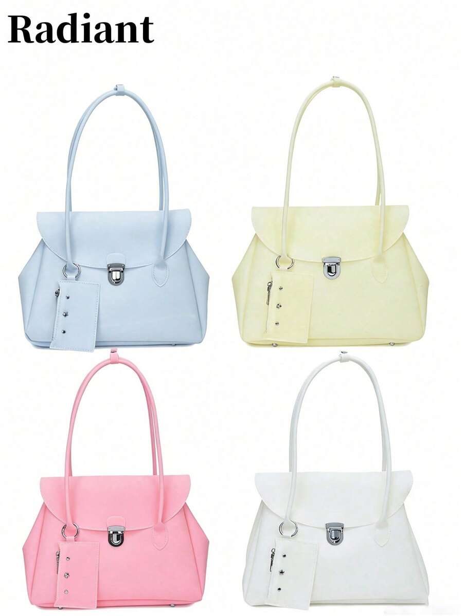 2026 New Summer Refreshing Underarm Large Bag For Women, Fashion PVC Jelly Tote Bag, Minimalist Commuter Shoulder Bag - Multicolor - View 1