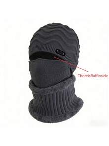 3PCS Unisex Autumn/Winter Knitted Hat, Scarf And Mask Set, Thermal Lined Warm Ear Protection Combination - Multicolor - View 6