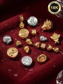 10 Buah Set Bros Anti-Celah Berlapis Emas dari Paduan Logam dengan Mutiara dan Berlian Imitasi, Peniti Kerah Pengaman Tak Terlihat, Aksesoris Pengikat Pakaian Anti-Terbuka yang Elegan - MultiWarna - View 3