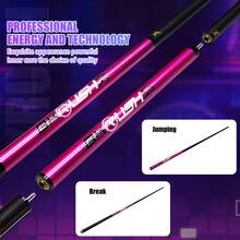 3 Section Billiard Break Jump Stick Pink Split Pool Cue For 9 Ball Competition - Rose Red - View 1