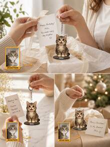 Personalized Custom Keychain, Custom Photo & Pet Name Keyring. Unique Portable Bag Charm, Ideal Sentimental Souvenir Gift For Anyone Who Loves Pets. - Multicolor - View 6