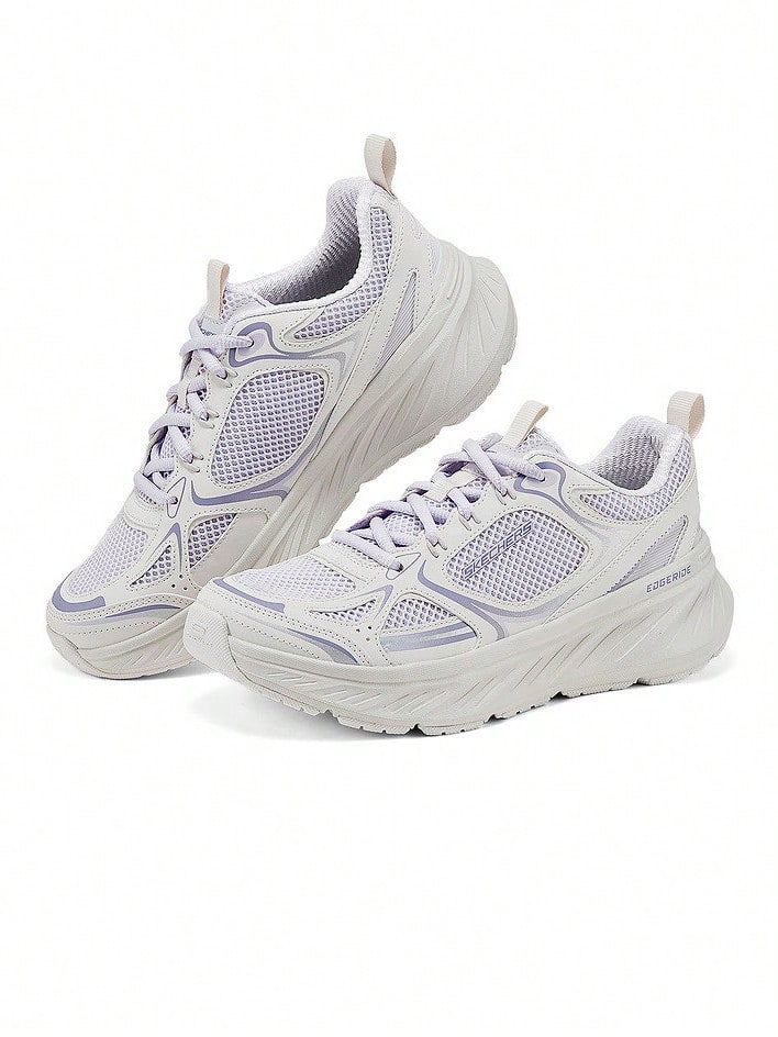Skechers Women's EDGERIDE Series Retro Thick-Sole Cushioned Running Shoes - Mauve Purple - View 1