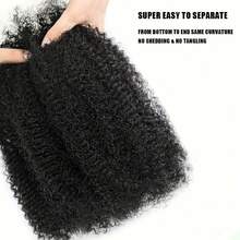 Afro Kinkys Bulk Synthetic Hair For Dreadlock Extensions Loc Repair Braiding Twist Tight Afro Kinky Synthetic Hair For Locs Women Men All Use - Black - View 4