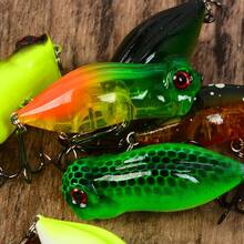 7pcs Floating Frog-Shaped Wave Craw Lure Set, Small Bionic Hard Bait, Freshwater Black Fish & Topmouth Surface Fishing Lure Combo - Multicolor - View 3