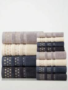 1-Piece Pack Of Pure Cotton Lightweight Off-White Medium Bath Towel/Small Kitchen Towel, Unisex, Suitable For All Seasons, Quick-Drying And Absorbent, Perfect For The Bathroom, Holiday Gifts, School, Outdoor Travel, Home, Beach, Or Hotel - Off-white - View 4