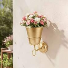 1pc Wall Hanging Flower Pot With Hook, Artificial Flower Wall Decor, Dried Flower Storage Rack, Wreath Wall Mount Bracket, Suitable For Dried Flowers And Artificial Flowers, Wall Entryway Porch Housewarming Christmas Gift - Wall-mounted Planter - View 6