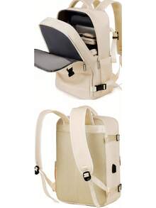 [Simplified Version][Multi-Purpose]Business Commute + Short Trip Dual-Use Backpack, One-Stop Storage For Laptop/Clothing/Documents, USB, Anti-Theft - Minimalist Style - View 8