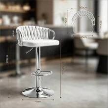 Table Stool With Soft Cushion, Comfortable Seating, Elegant Bar Stool, Kitchen Chair, Cafe Chair (Only One Bar Stool Included) - Milky - View 8