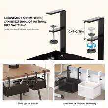 1 Pc Under The Table Shelf Stationery Storage Artifact E E-Sports Table Desk Sorting Table Bottom Table Hanging Basket Box Workstation Drawer - Multicolor #Q - View 7