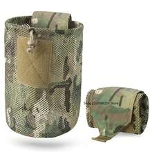 Bolsaáctica MOLLE - Bolsa de Utilidad Enrollable con Cordón para Cargadores, Bolsa de Cintura Plegable con Bolsillo de Malla EDC para Caza y Tiro DKKV - Negro - Ver 1