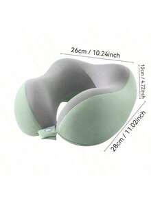 1 Ergonomic U-Shaped Neck Pillow With Storage Bag - Memory Foam Support For Travel And Office Use, Removable And Washable Cover, Lightweight Portable Cervical Pillow For Airplanes, Cars And Beds - Compressible Contoured Design (No Power Required) - A - View 2