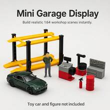 1:64 比例汽車模型車庫維修套裝，迷你升降維修站，逼真工具台，油桶，滅火器，輪胎機，合金車場景裝飾，車庫改裝店展示道具 - 汽車套件 - 查看 5