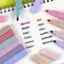 12 Colors Macaron Highlighter Set, Quick Dry Eye-Friendly No Bleed Markers, Large Capacity Chisel Tip Pastel Pens For School Journaling, Back To School Stationery Gift, Ages 14+ - Multi-color (bagged) - View 4