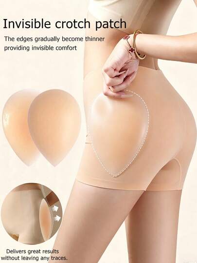 Almohadillas de silicona para glúteos, accesorio moldeador, crea efecto de glúteos voluminosos, ropa interior correctiva invisible para mujer, adecuada para uso diario