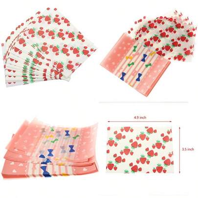 200pcs Candy Wrappers Candy Paper Chocolate Sweets Wrappers Birthday Party Decoration Treat Bags 2 Patterns, 100pcs Each Pattern