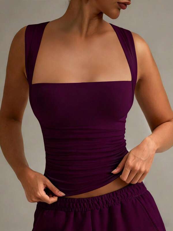 XLLAIS Women's Foldover Collar White Casual Vacation Fitted Camisole, Suitable For All Seasons Summer