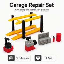 1:64 比例汽車模型車庫維修套裝，迷你升降維修站，逼真工具台，油桶，滅火器，輪胎機，合金車場景裝飾，車庫改裝店展示道具 - 汽車套件 - 查看 7
