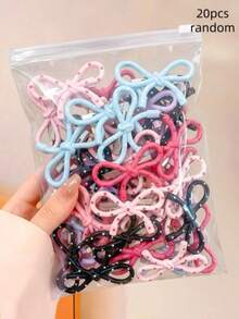 10/20pcs Colorful Polka Dot Bow Hair Clips, Durable And Hair-Friendly, Cute Hair Accessories For Women, Suitable For Daily, Date, Vacation, School Wear - Multicolor - View 9