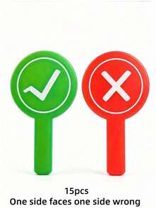 1/5/10pcs Classroom Response Handheld Paddle, Double-Sided PVC Correct & Incorrect/Up/Down/GO/STOP/YES/NO Answer Indicator - Educational Teaching Tool For Student Engagement And Feedback (1 Design, Red On One Side, Green On The Other) Back To School - View 15