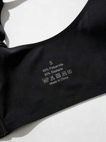 Sujetador inalámbrico de talla grande para mujer, negro con lunares blancos, con pegamento de gelatina, cómodo, suave y de moda - Multicolor - Ver 7