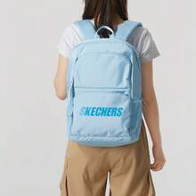 Skechers 男女通用大容量多隔層牛津布簡約字母印花雙肩包電腦包，31*17.5*45cm - 淺藍色 - 查看 2