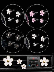 Hiny 11pcs Artificial Rhinestone Car Interior Decor Set, Fashionable All-Season Car Accessories, Car Decoration, Interior Embellishment, Sparkling Accents, Rhinestone Design, Handmade Decoration, High Gloss Surface, Decorative Items - 11PCS - View 5