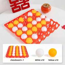 21-Piece Fun Table Tennis Egg Box Game Set, Includes 1 Egg Holder, 10 White Balls, 10 Orange Balls, 2-Player Battle, Interactive Party Tabletop Game, Creative Game Props, Multi-Functional Party Game, Suitable For Garden Party, Birthday Celebration, Random Color - Multicolor - View 3