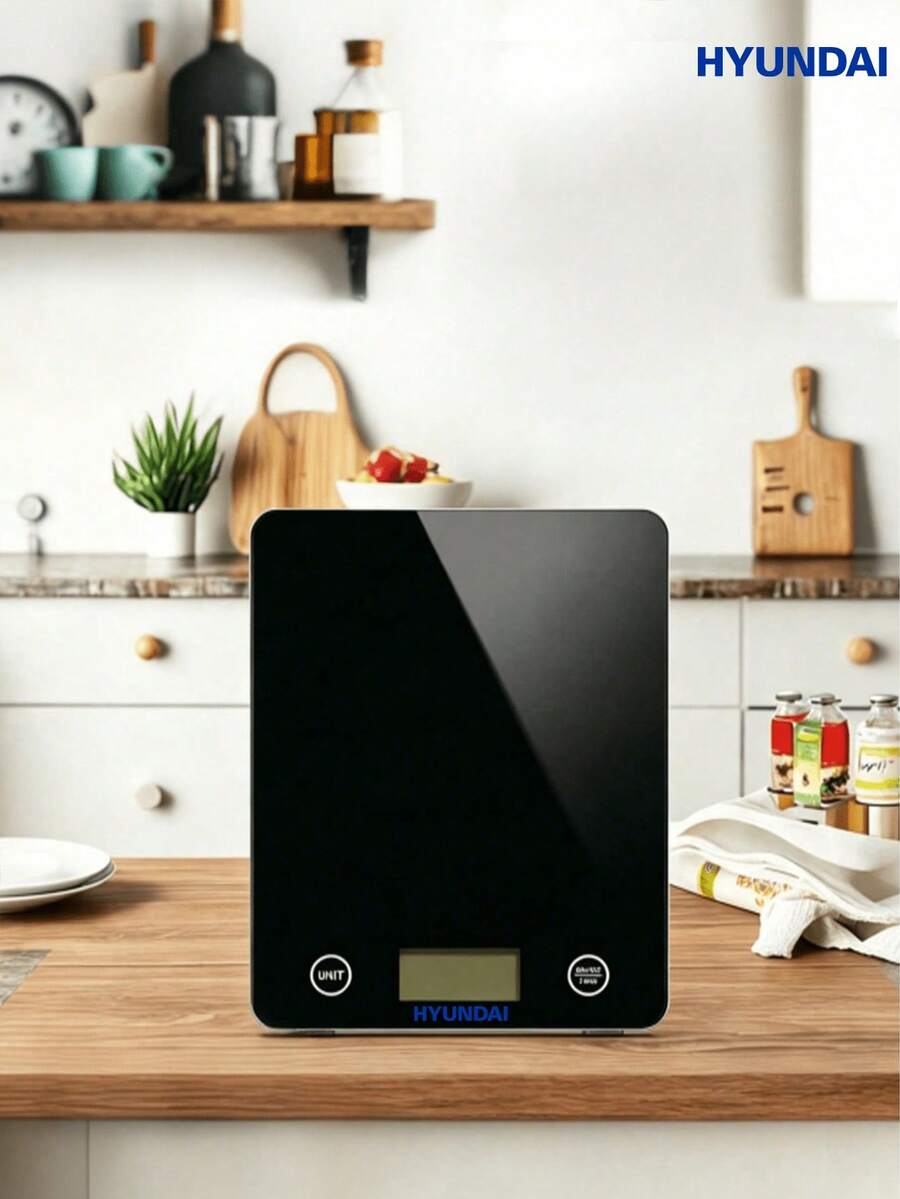 HYUNDAI LCD Kitchen Scale With Tare Function, Digital Food Scale With Gram And Ounce Measurement Units, Suitable For Baking, Cooking, Meal Prep - Black - View 1