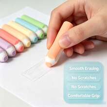 Cute Pencil-Shaped Eraser, Large Eraser, Colorful Eraser, Office Eraser, Drawing 2B Exam Eraser, Suitable For Home, Study, Office And Other Occasions. Multiple Styles, Randomly Shipped - A - View 3