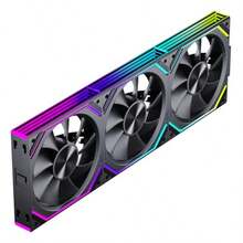 Jungle Leopard Interstallar-V2 120mm ARGB PC 静音 ケースファン 3個 黑 RGB 12cm CPU パソコン ファン Fan デイジーチェーンファン＆簡単なケーブル管理 4Pin PWM インテリジェント温度制御 5V 3Pin ARGB 1850RPM 風量71CFM 高性能静音HDB軸受 ブラック 正向排気 - チェックする 8