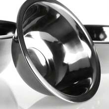 This Three-Piece Stainless Steel Bowl Set Includes Three Sizes Of Practical Mixing Bowls, Ideal For Baking, Making Salads, And Serving Dishes And Snacks - Silver - View 7