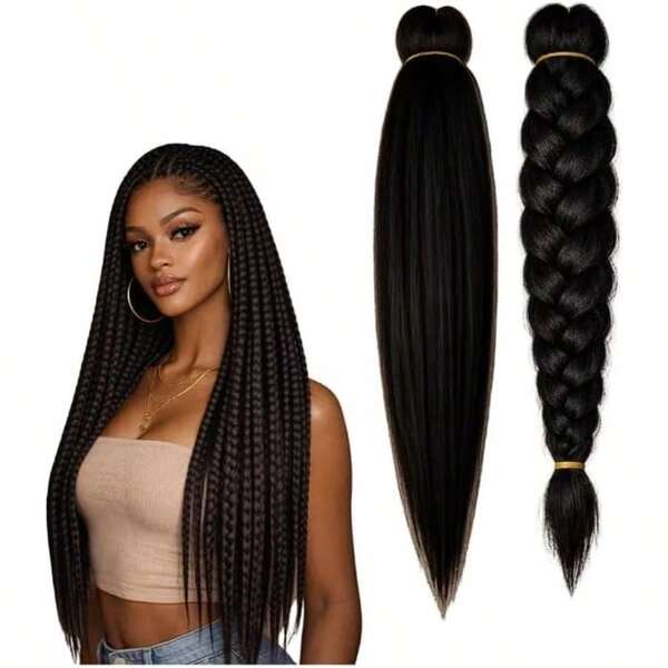 Extension de Cabello Trenza Africana Kanekalon 60 gramos 48 Pulgadas (1B)