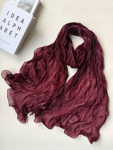 1pc Solid Color Casual Daily Comfortable Elegant Unique Classic Spring/Autumn New Versatile Beach Seaside Headwrap Sun Protection Fashionable Women's Scarf - Multicolor - View 22