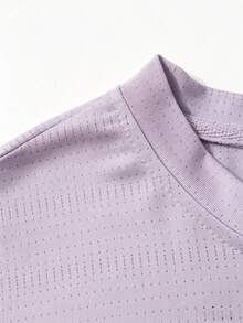Women's Mesh Breathable Long Sleeve Slim Fit Elastic Outdoor Sun Protection Sports Running Set, Versatile And Comfortable - Lilac Purple - View 6