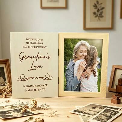 Gift For Her/Him Party Gift Set, Solid Color DIY Engravable Foldable Freestanding Desktop Photo Frame, Commemorative Gift, Home Decor, Printed Photo Frame, Keepsake Set, Mother's Day Gift, Desktop Family Photo Collage