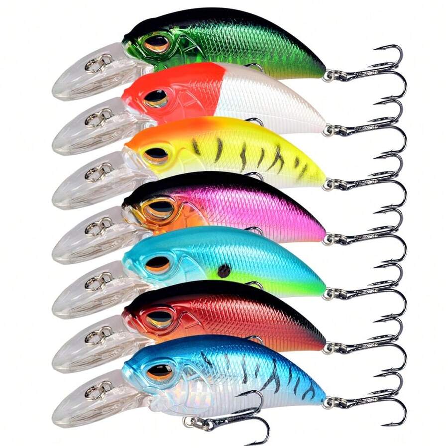Set Umpan Kecil Menyelam Dalam 7 Buah, Umpan Keras Realistis untuk Memancing di Air Tawar dan Air Asin, Cocok untuk Ikan Amur Bass dan Ikan Perch - MultiWarna - View 1