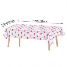 1/3件波點蝴蝶結一次性塑膠桌布 130x274cm 乳癌絲帶印花桌布 塑膠桌布 乳癌意識桌布 派對用品 適合粉紅絲帶乳癌派對裝飾 - 彩色 - 查看 6