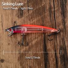 5pcs Mini Sinking Minnow Lure Set, Bionic Hard Bait, Freshwater Stream Bass Fishing Lure Combo - Multicolor - View 2