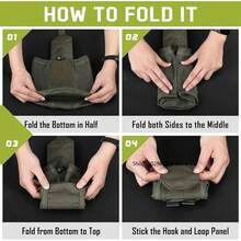 Bolsaáctica MOLLE - Bolsa de Utilidad Enrollable con Cordón para Cargadores, Bolsa de Cintura Plegable con Bolsillo de Malla EDC para Caza y Tiro DKKV - Negro - Ver 8