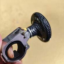 TRTY 1pc Carbon Fiber Texture Steering Wheel Spinner Knob, Universal Car Steering Wheel Auxiliary Control Handle, Labor-Saving Rotary Knob Car Interior Modification Accessory - Power Steering Booster - View 5