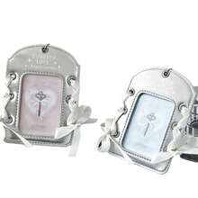Cute Bow Photo Card Holder, Silver PU Leather Photo Card Protective Case, Cute Ribbon Idol Card Protective Case Keychain - A - View 2