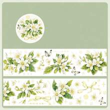 1pc/4pcs Floral Shadow Satin PET Waterproof Floral Washi Tape, Transparent Decorative Tape For Scrapbooking And Collage - Multicolor - View 8