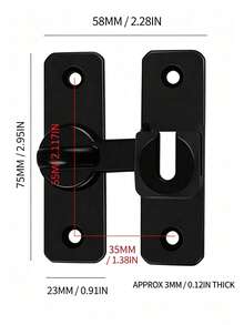 90/180 Degree Non-Perforated Flip Door Lock, Protective Sliding Door Lock With Installation Screws, Barn Sliding Door Deadbolt, Door Latch, Suitable For Barn, Garden, Bathroom, Cabinet, Window And Sliding Door Screwdriver Set - Multi-color - View 8