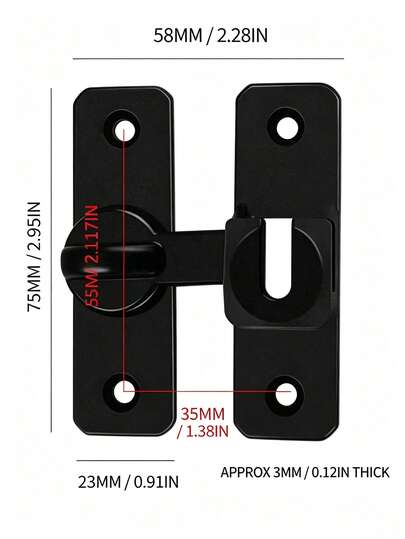 90/180 Degree Non-Perforated Flip Door Lock, Protective Sliding Door Lock With Installation Screws, Barn Sliding Door Deadbolt, Door Latch, Suitable For Barn, Garden, Bathroom, Cabinet, Window And Sliding Door Screwdriver Set