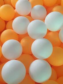 5/10/20/50pcs 40mm Matte Yellow & White Durable PP Material Rust-Proof Table Tennis Balls, Suitable For Adult Practice And Recreation - Multicolor - View 9