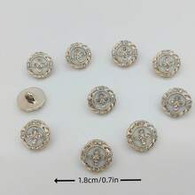 10pcs/1.8cm Fashion Personalized Minimalist Versatile White Flower Rhinestone Plastic Buttons, Luxury Gold Small Flower Rhinestone Buttons, European And American Style High-End Vintage Elegant Versatile Gold Base Buttons, Handmade Sewing High-Quality Gold-Edged Buttons For DIY Clothing, Bags, Hats, Coats, Sweaters, Pants, Shirts Decoration - 10pcs/White Rhinestone Flower Buttons - View 10