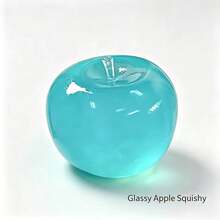 1pc.Transparent Cyan Apple Maltose Squishy Fidget Toy, Clear Jelly Fruit Squeeze Toy, Simulation Apple Stress Relief Sensory Toy For Kids Adults.One Size.ESent At Random.Needing.Squishy,Squishy Toys.Crunchy Squish.,Dumpling Squish - Multicolor - View 4