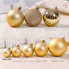 24pcs Christmas Decorations Christmas Balls Christmas Tree Ornaments Hanging Balls Ceiling Balls Shiny Balls Mall Decor Matte Balls 3cm/1.18in - View 3