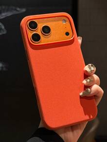Casing Magnetik Tenun Teknologi Mewah Kompatibel dengan iPhone 18Pro 17Promax 16Pro 15 Plus 14 13 12 11 Tahan Guncangan Genggaman Nyaman Anti Sidik Jari Penutup Pengisian Daya Nirkabel - Jeruk - View 2